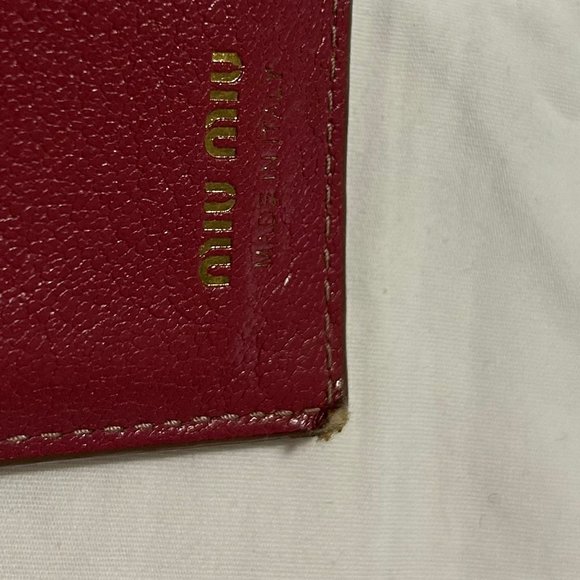 Pink Miu Miu Fold Over Snap Wallet - Picture 6 of 14